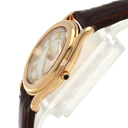 セイコー 4J81-5030 クレドール オーバルフェイス 腕時計 K18ピンクゴールド/革 レディース 【中古】【SEIKO】