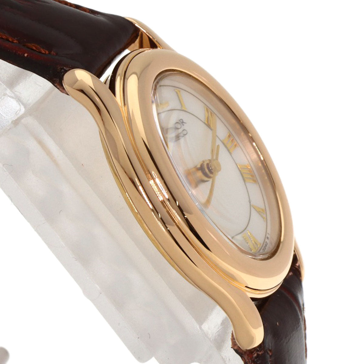 セイコー 4J81-5030 クレドール オーバルフェイス 腕時計 K18ピンクゴールド/革 レディース 【中古】【SEIKO】