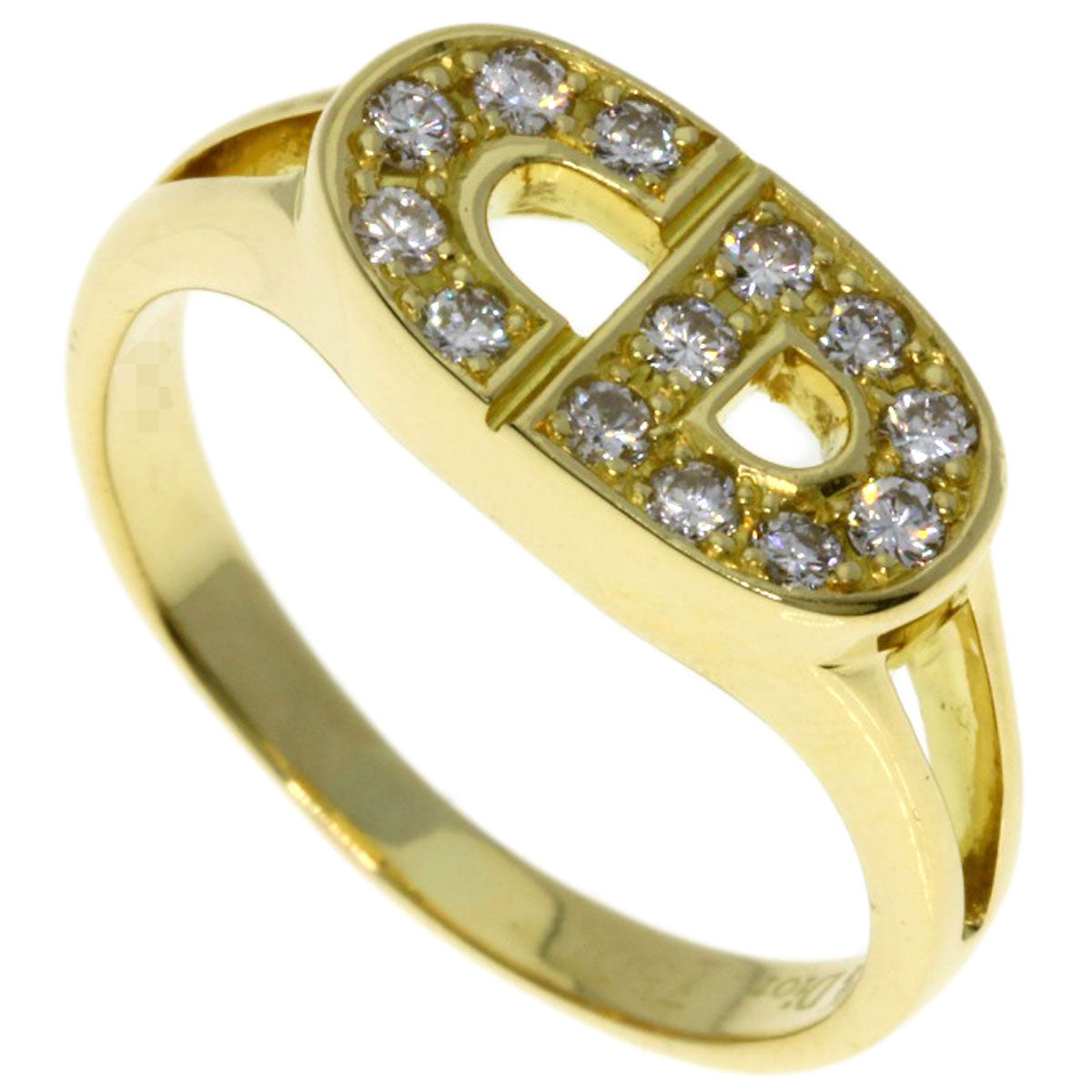 CHRISTIAN DIOR CD logo Diamond Ring K18 Yellow Gold Ladies [Used]