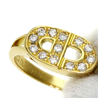 CHRISTIAN DIOR CD logo Diamond Ring K18 Yellow Gold Ladies [Used]