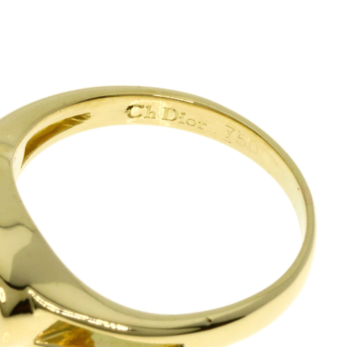 CHRISTIAN DIOR CD logo Diamond Ring K18 Yellow Gold Ladies [Used]