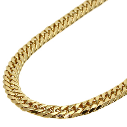 Kihei Curb chain W6 side 19.7" Necklace K18 Yellow Gold 71.8g　mens