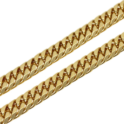 Kihei Curb chain W6 side 19.7" Necklace K18 Yellow Gold 71.8g　mens