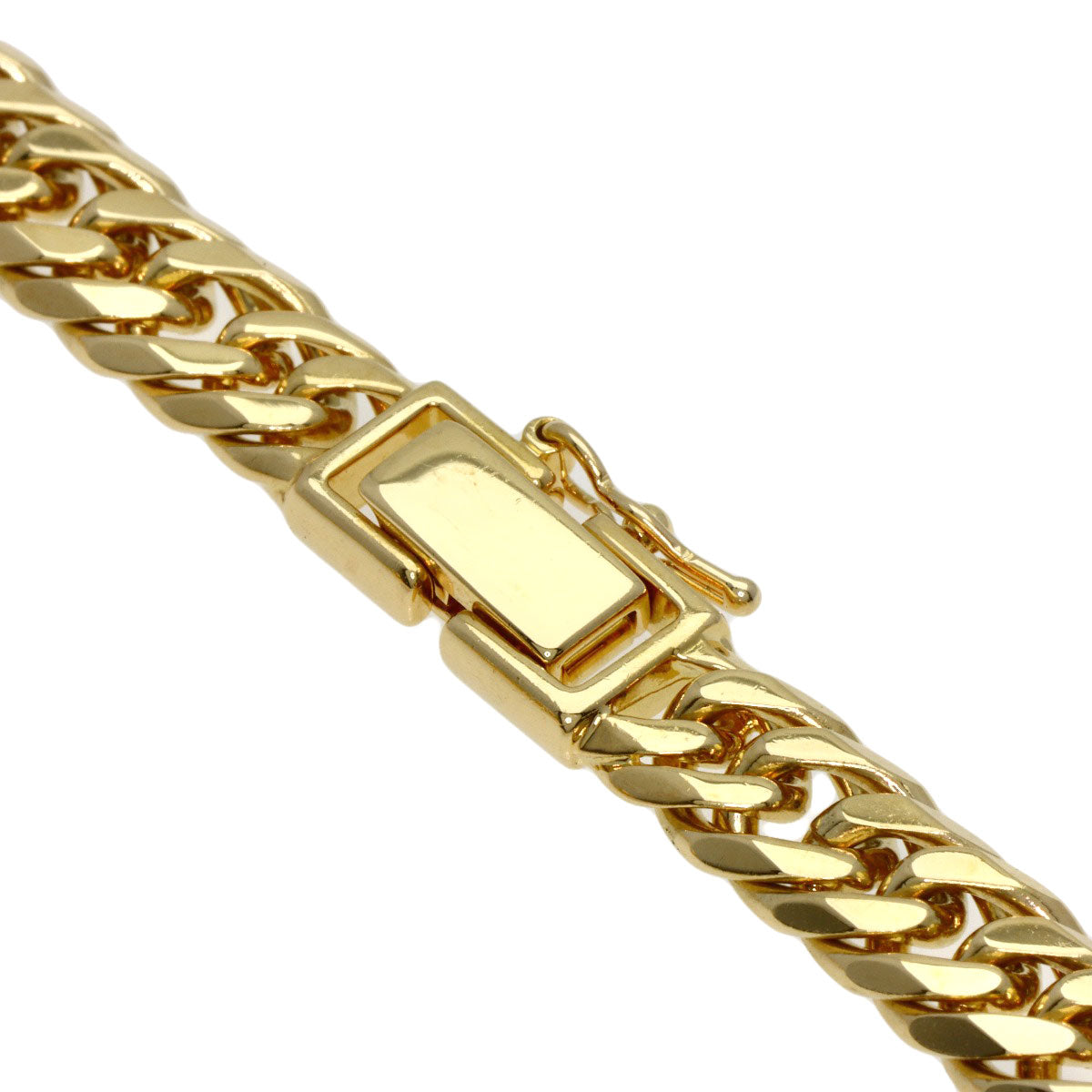 Kihei Curb chain W6 side 19.7" Necklace K18 Yellow Gold 71.8g　mens