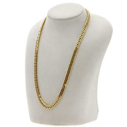 Kihei Curb chain W6 side 19.7" Necklace K18 Yellow Gold 71.8g　mens