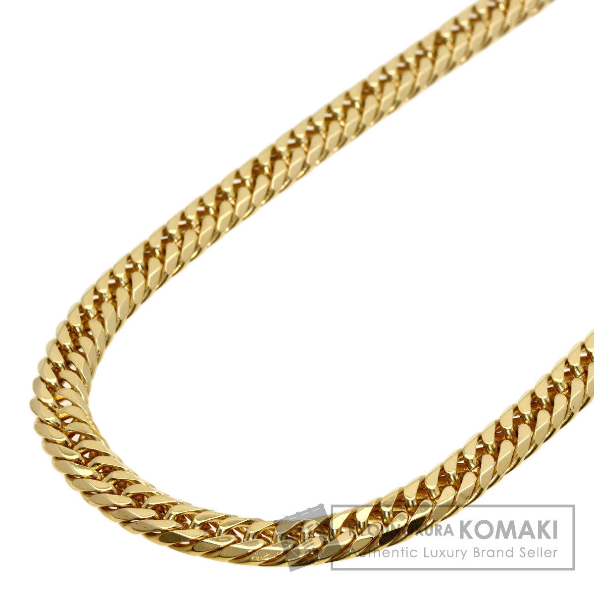 Kihei Curb chain W6 side 19.7" Necklace K18 Yellow Gold 50g　mens