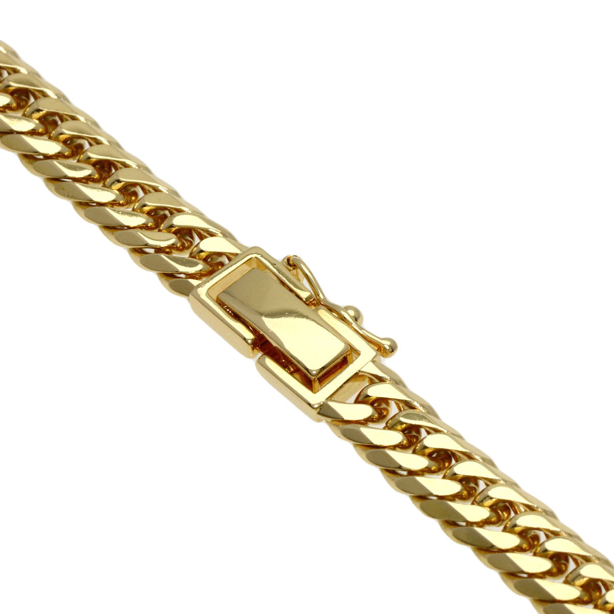 Kihei Curb chain W6 side 19.7" Necklace K18 Yellow Gold 50g　mens
