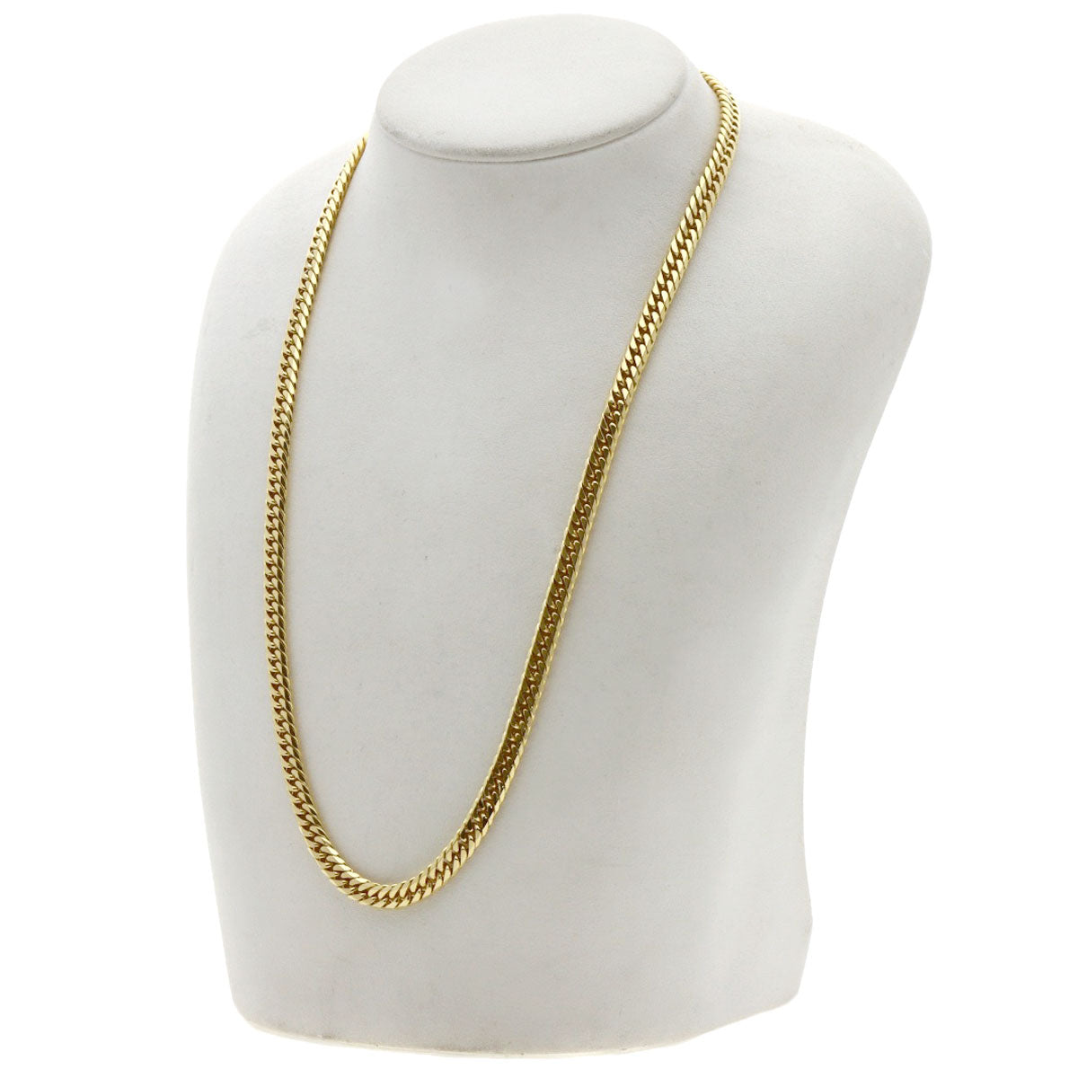 Kihei Curb chain W6 side 19.7" Necklace K18 Yellow Gold 50g　mens