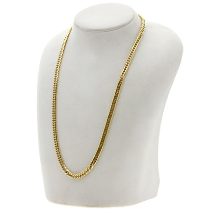 Kihei Curb chain W6 side 19.7" Necklace K18 Yellow Gold 50g　mens