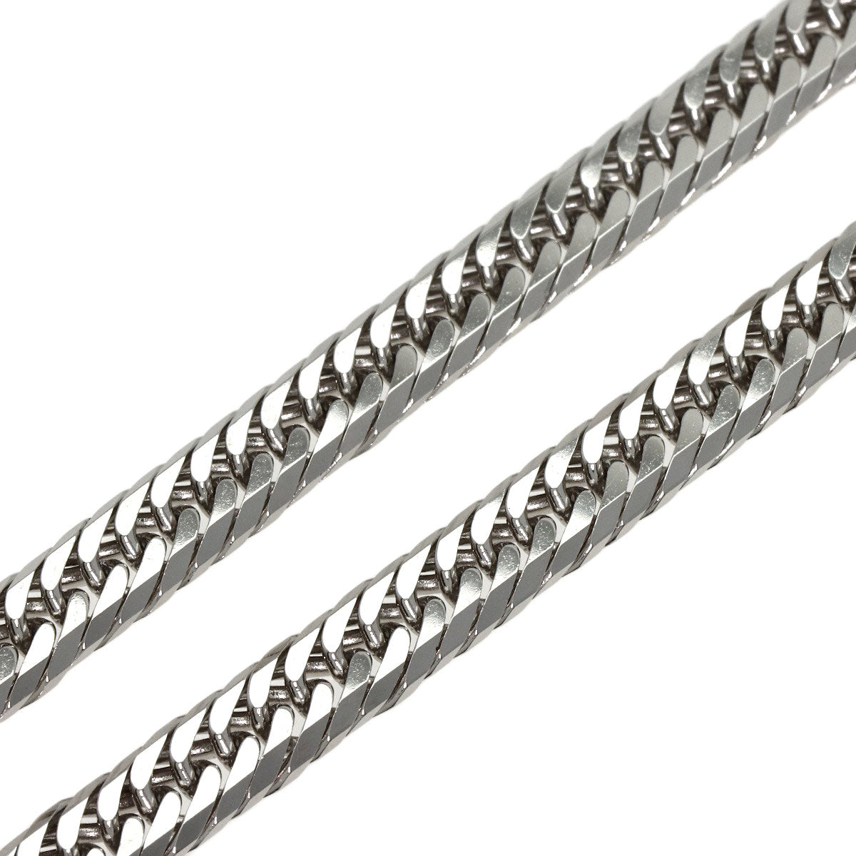 Kihei Curb Chain Triple 8-Sided 19.7" Necklace Platinum PT850 50g　Ladies
