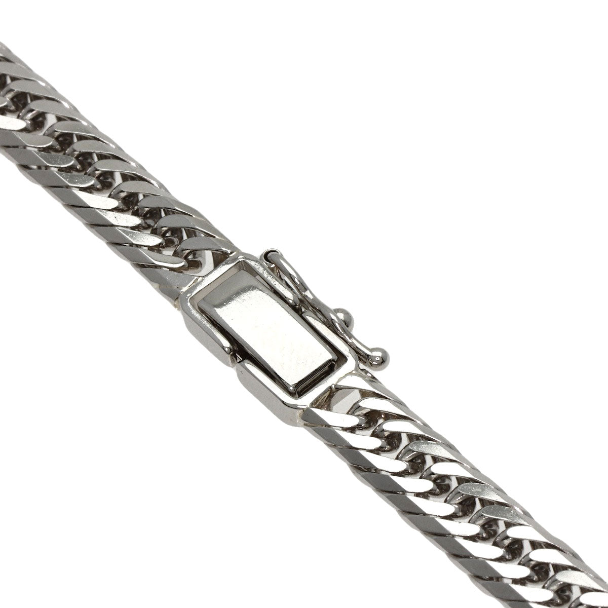 Kihei Curb Chain Triple 8-Sided 19.7" Necklace Platinum PT850 50g　Ladies