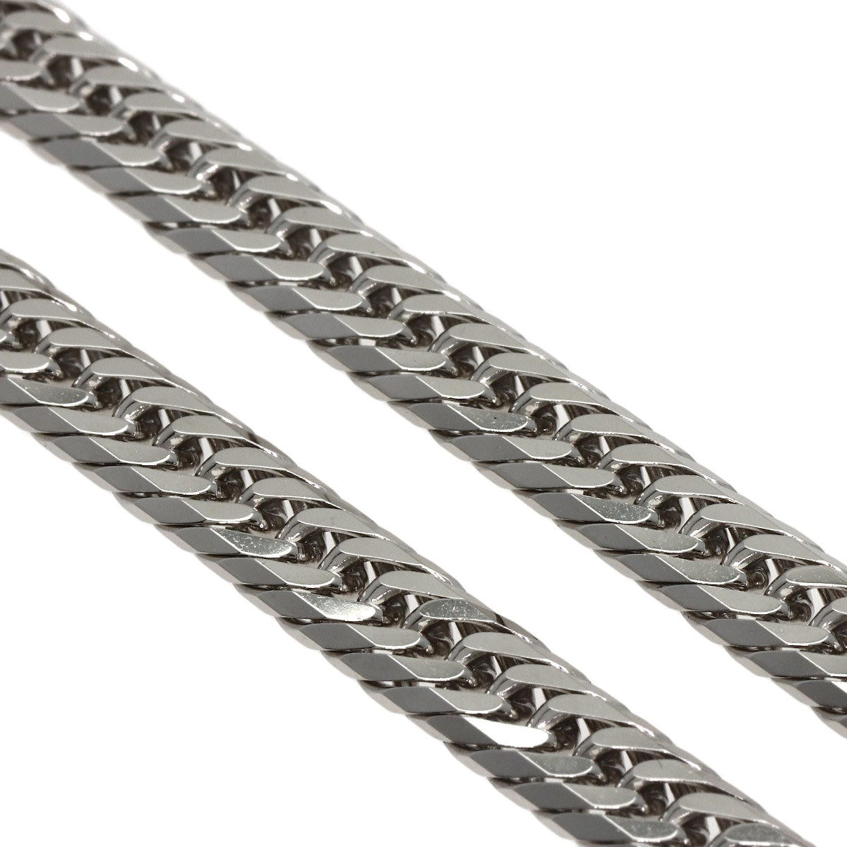 Kihei Curb Chain Triple 8-Sided 19.7" Necklace Platinum PT850 50g　Ladies