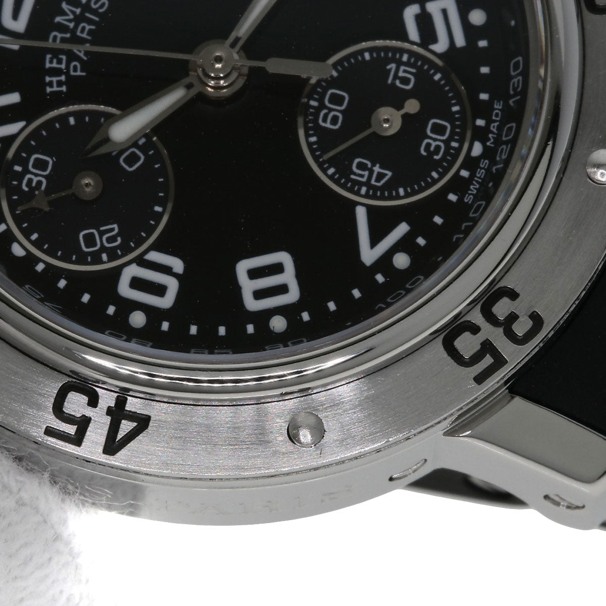 HERMES Clipper Diver Chronograph Watches CL2.315 Stainless Steel/Rubber Ladies