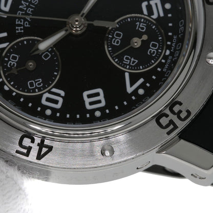 HERMES Clipper Diver Chronograph Watches CL2.315 Stainless Steel/Rubber Ladies