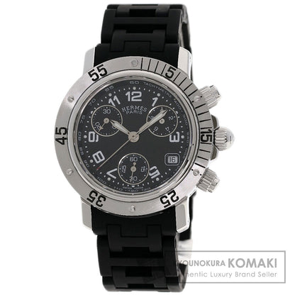 HERMES Clipper Diver Chronograph Watches CL2.315 Stainless Steel/Rubber Ladies