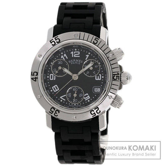 HERMES Clipper Diver Chronograph Watches CL2.315 Stainless Steel/Rubber Ladies