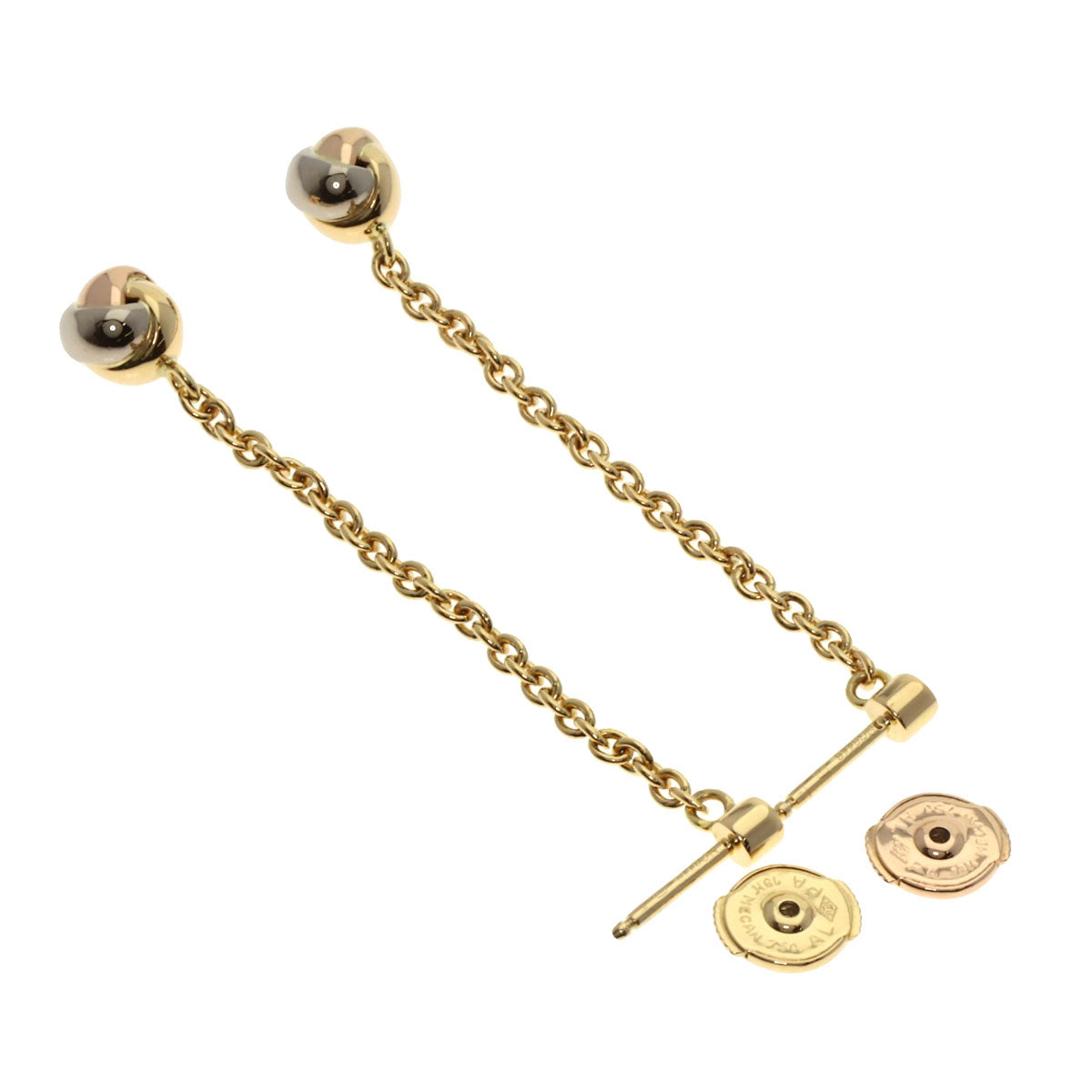 CARTIER Baby Trinity Ball Diamond earring K18 Yellow Gold K18 White GoldLadies [Used]