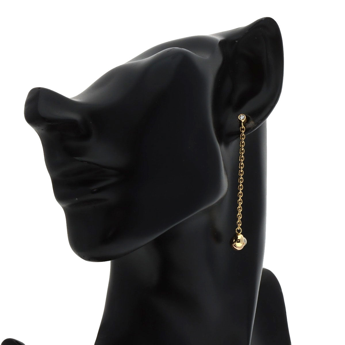 CARTIER Baby Trinity Ball Diamond earring K18 Yellow Gold K18 White GoldLadies [Used]