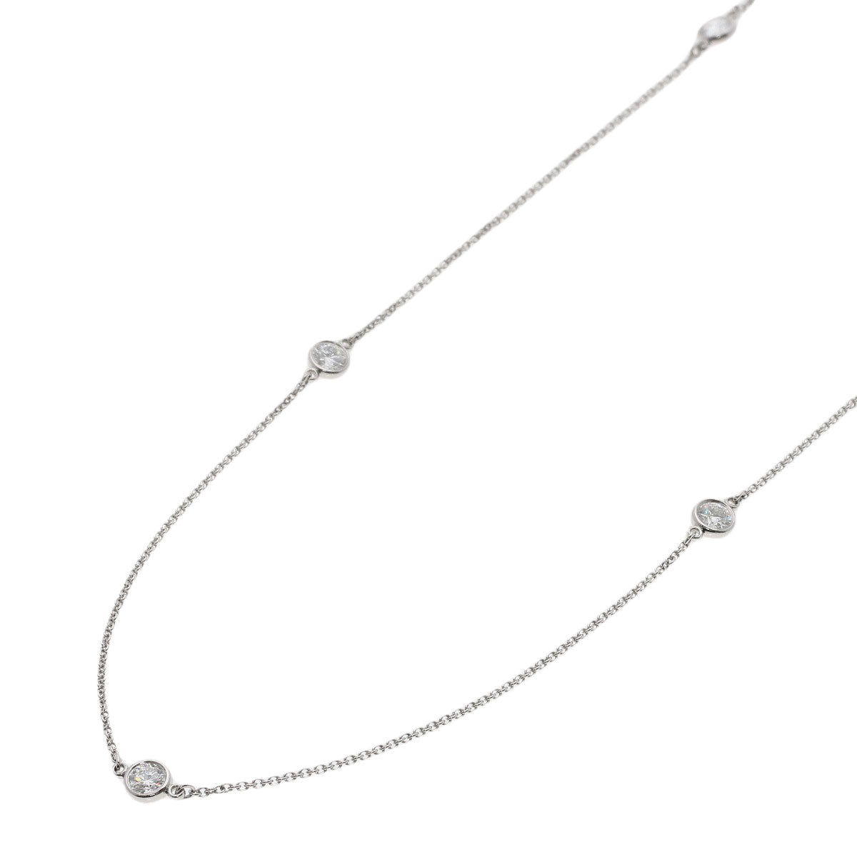 TIFFANY&Co. By The Yard 5P Diamond Necklace Platinum PT950 Ladies [Used]