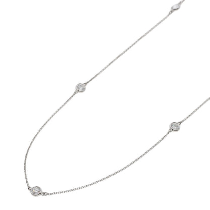 TIFFANY&Co. By The Yard 5P Diamond Necklace Platinum PT950 Ladies [Used]