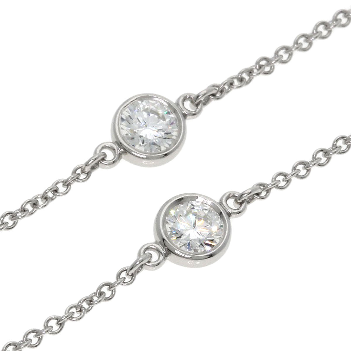 TIFFANY&Co. By The Yard 5P Diamond Necklace Platinum PT950 Ladies [Used]