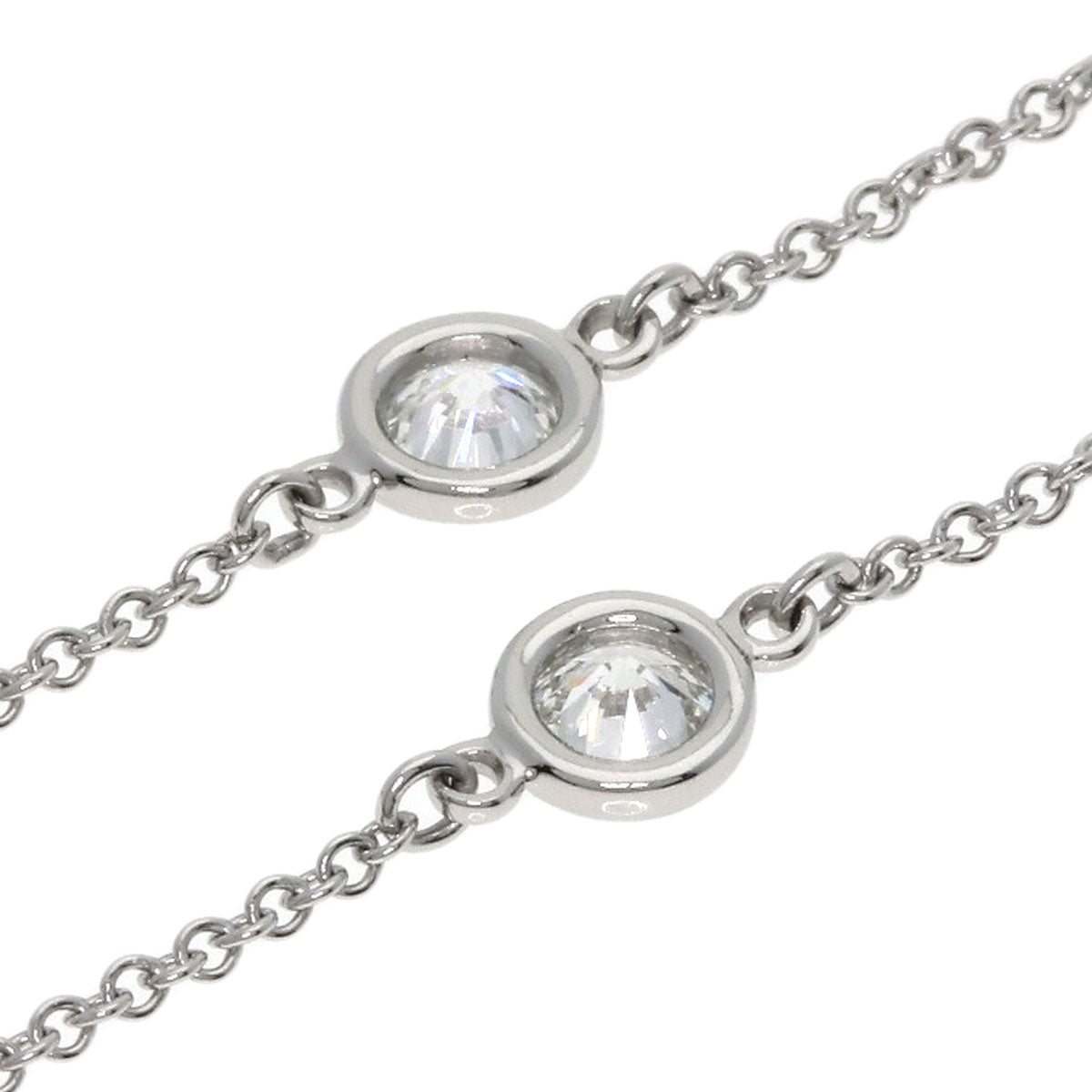 TIFFANY&Co. By The Yard 5P Diamond Necklace Platinum PT950 Ladies [Used]