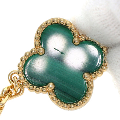 Van Cleef & Arpels Vintage Alhambra Malachite Diamond Bracelet K18 Yellow Gold Ladies [Used]