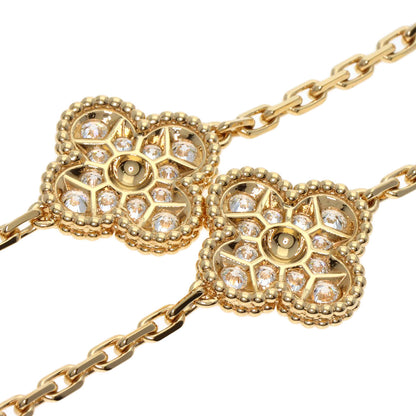 Van Cleef & Arpels Vintage Alhambra Malachite Diamond Bracelet K18 Yellow Gold Ladies [Used]