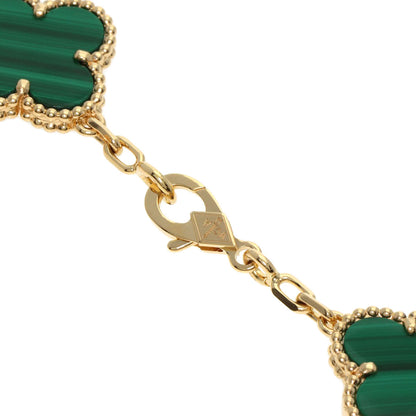 Van Cleef & Arpels Vintage Alhambra Malachite Diamond Bracelet K18 Yellow Gold Ladies [Used]