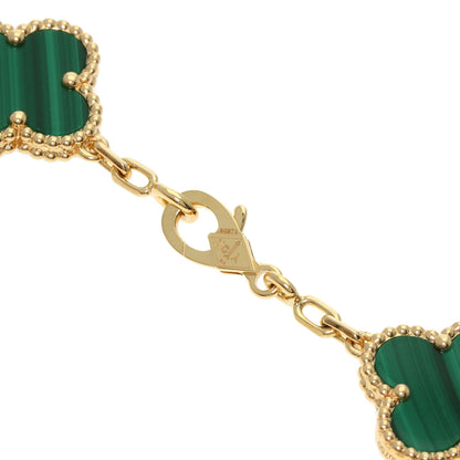 Van Cleef & Arpels Vintage Alhambra Malachite Diamond Bracelet K18 Yellow Gold Ladies [Used]