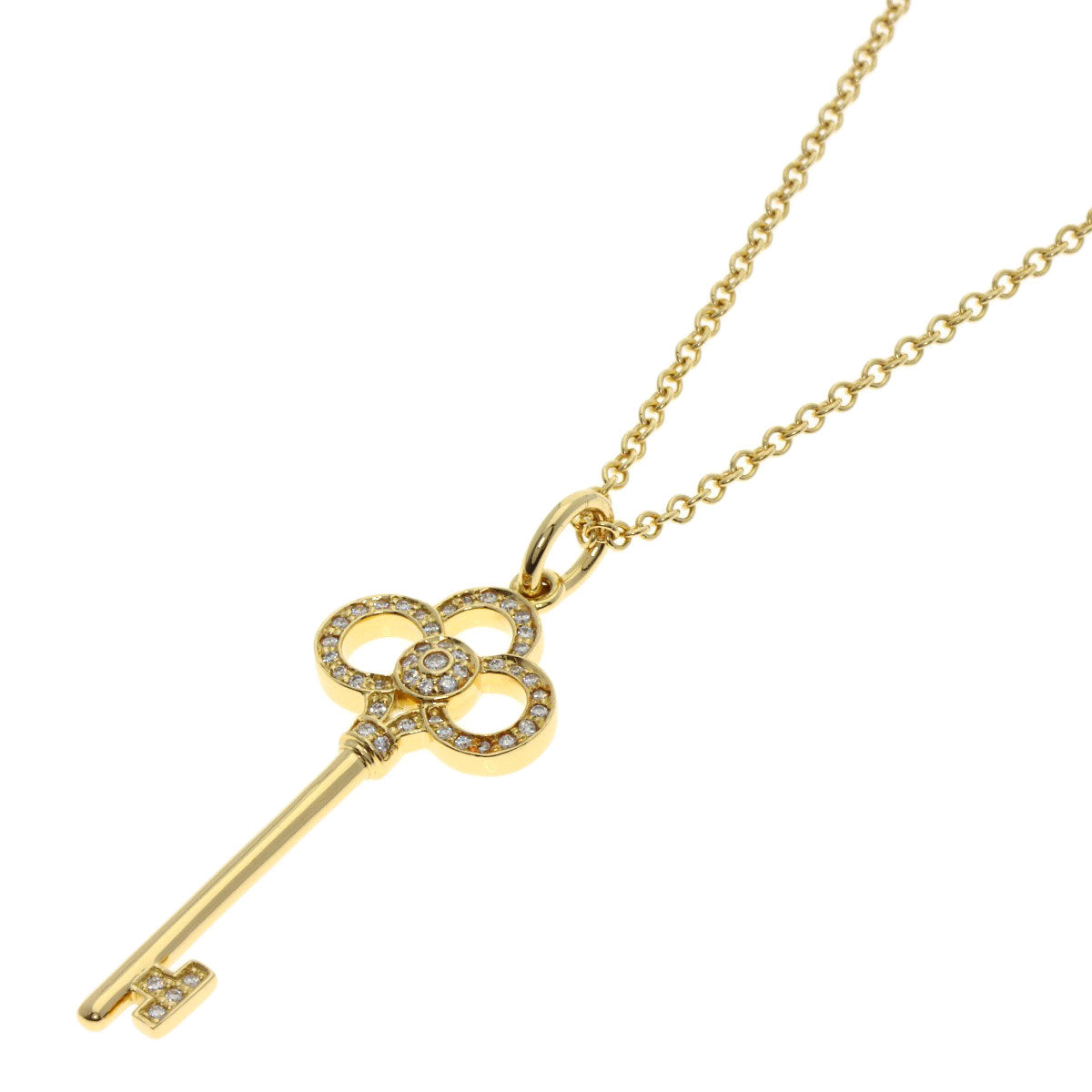 TIFFANY&Co. Crown key diamond Necklace K18 Yellow Gold Ladies [Used]