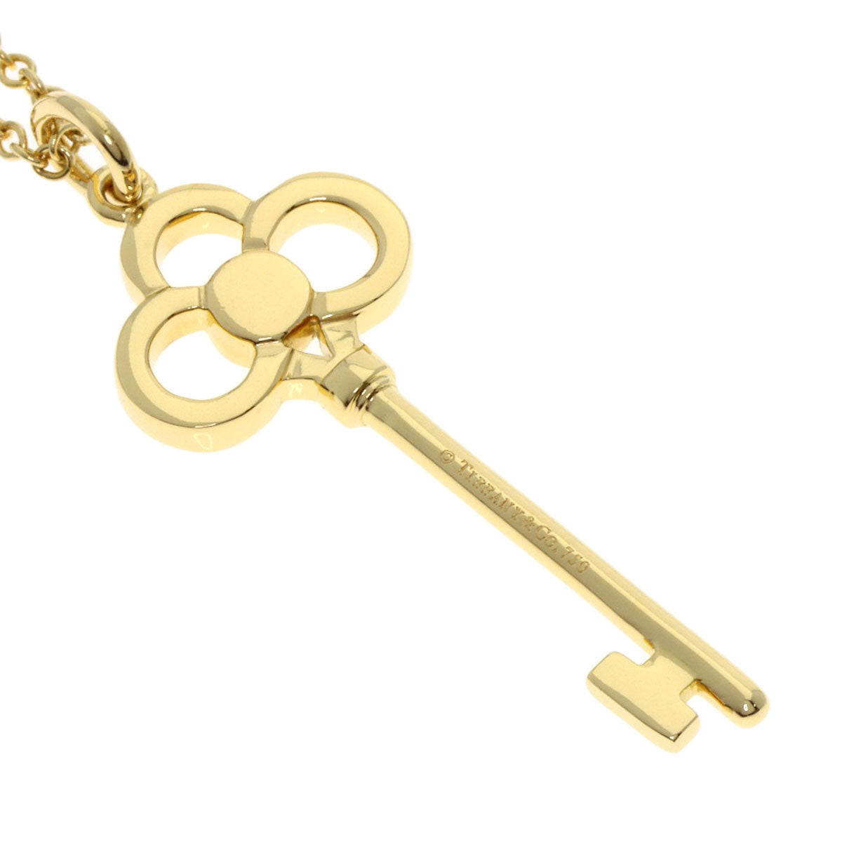 TIFFANY&Co. Crown key diamond Necklace K18 Yellow Gold Ladies [Used]