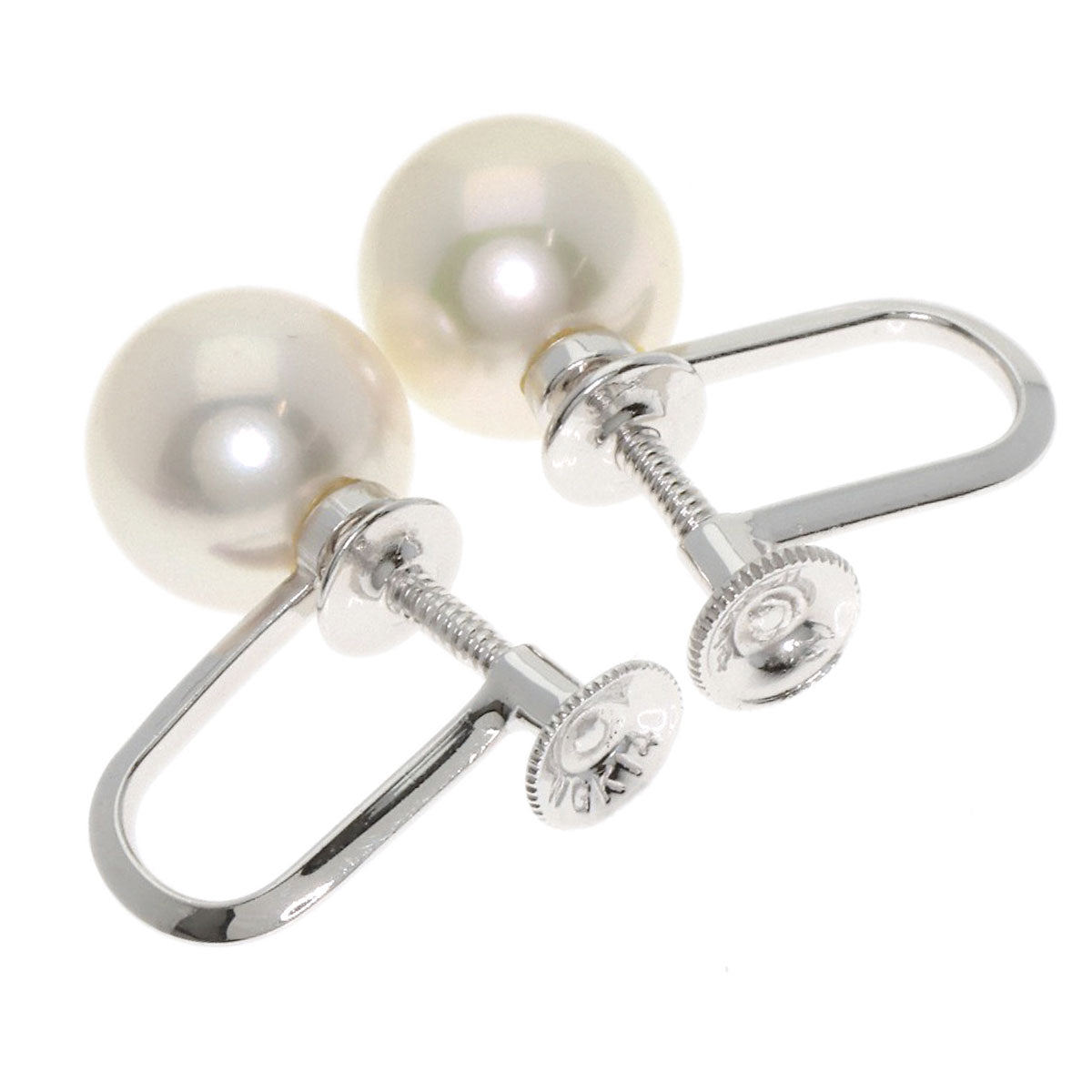 MIKIMOTO Pearl Pearl Earring K14 White Gold Ladies [Used]