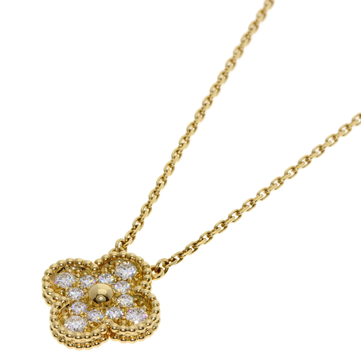Van Cleef & Arpels Vintage Alhambra Diamond Necklace K18 Yellow Gold Ladies [Used]