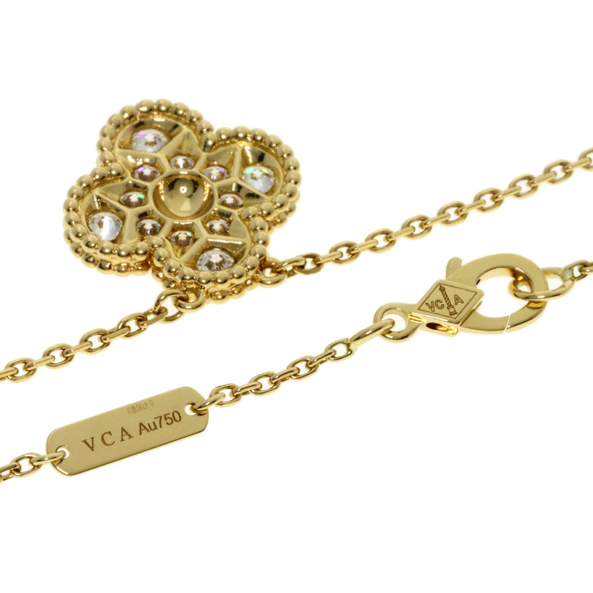 Van Cleef & Arpels Vintage Alhambra Diamond Necklace K18 Yellow Gold Ladies [Used]
