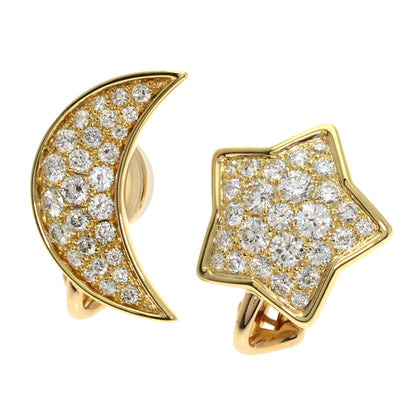 Gimel Moonstar diamond Earring K18 Yellow Gold Ladies [Used]