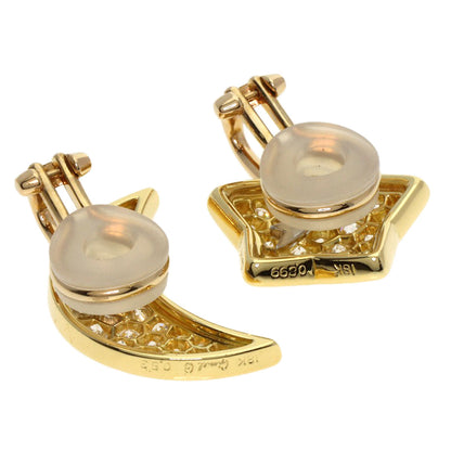 Gimel Moonstar diamond Earring K18 Yellow Gold Ladies [Used]