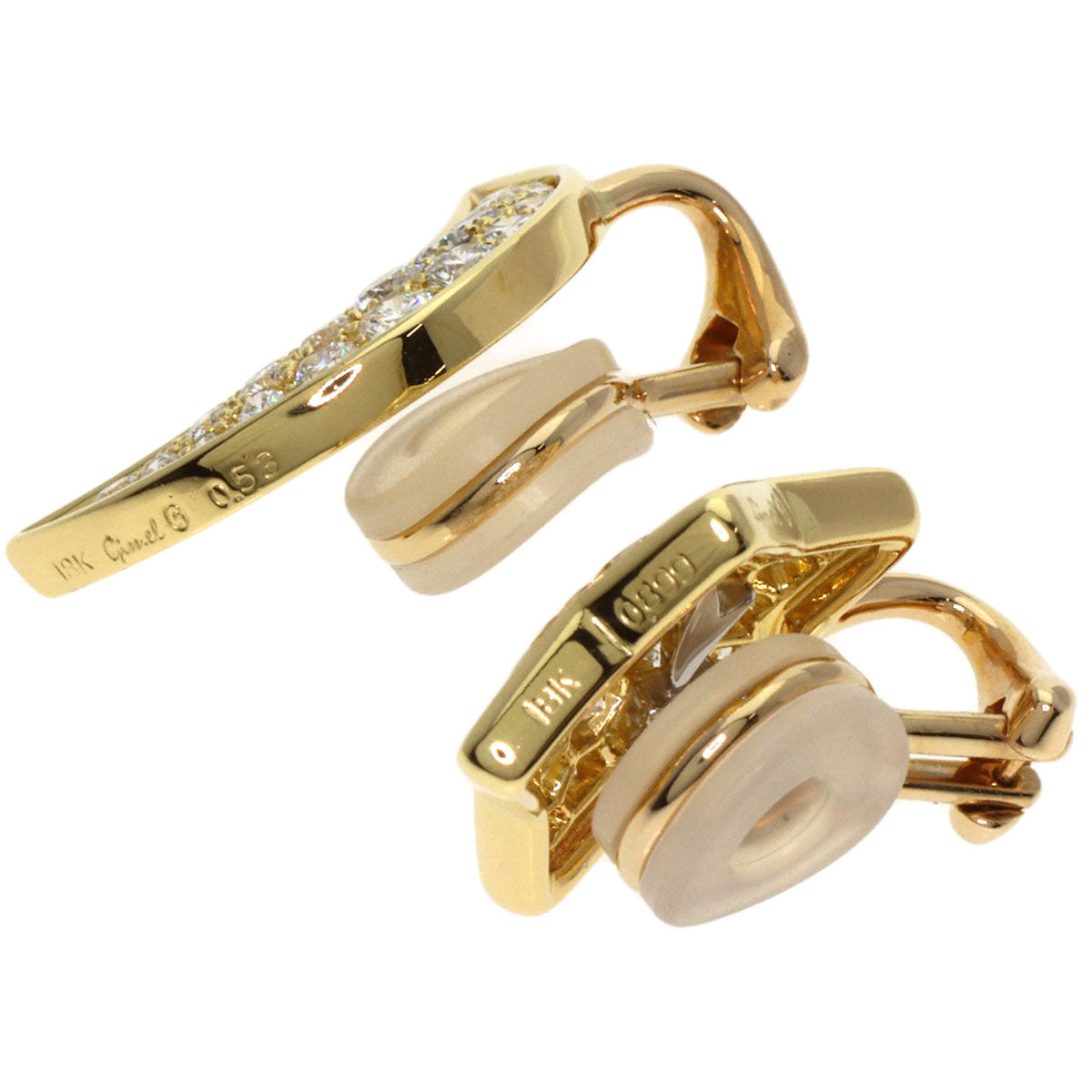 Gimel Moonstar diamond Earring K18 Yellow Gold Ladies [Used]