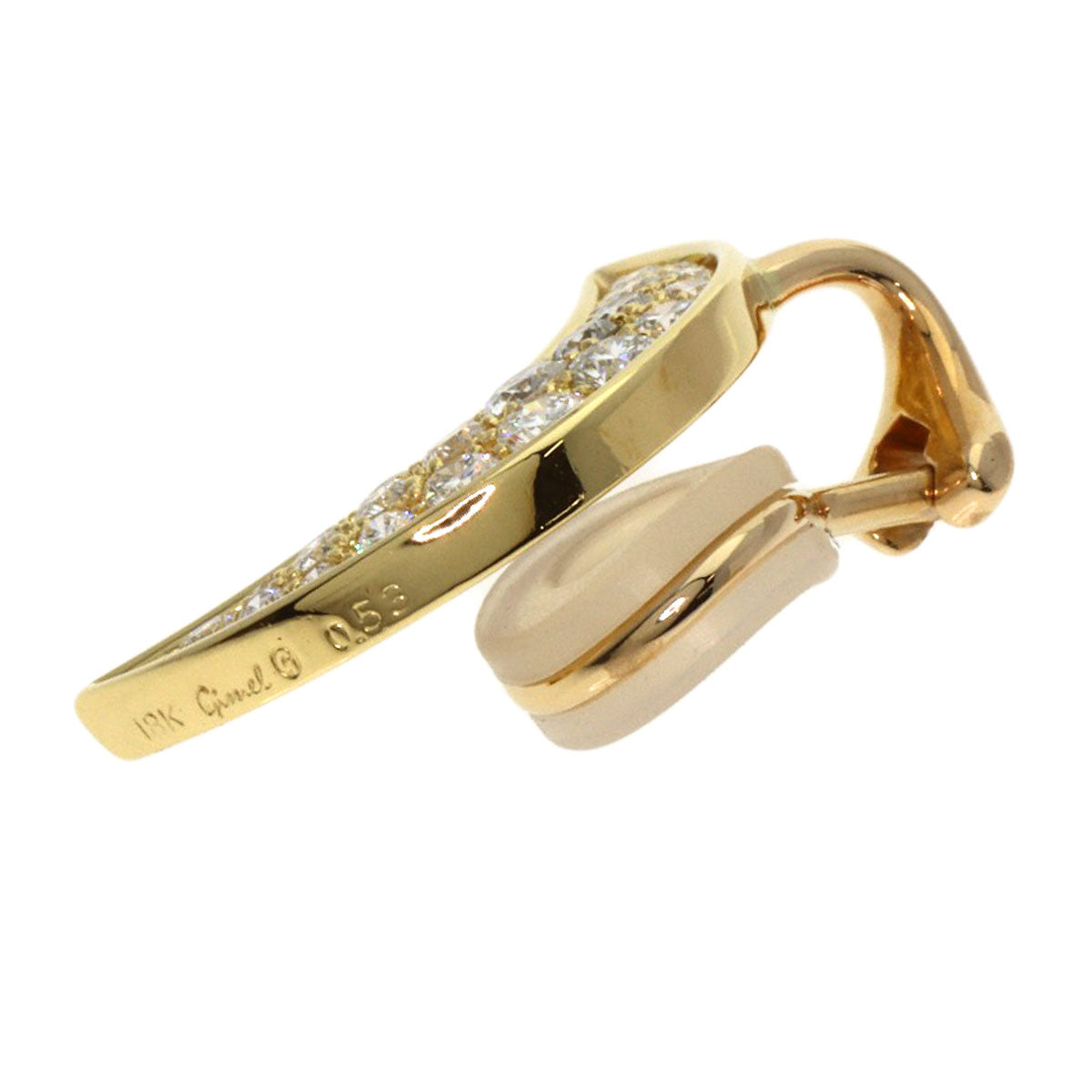 Gimel Moonstar diamond Earring K18 Yellow Gold Ladies [Used]