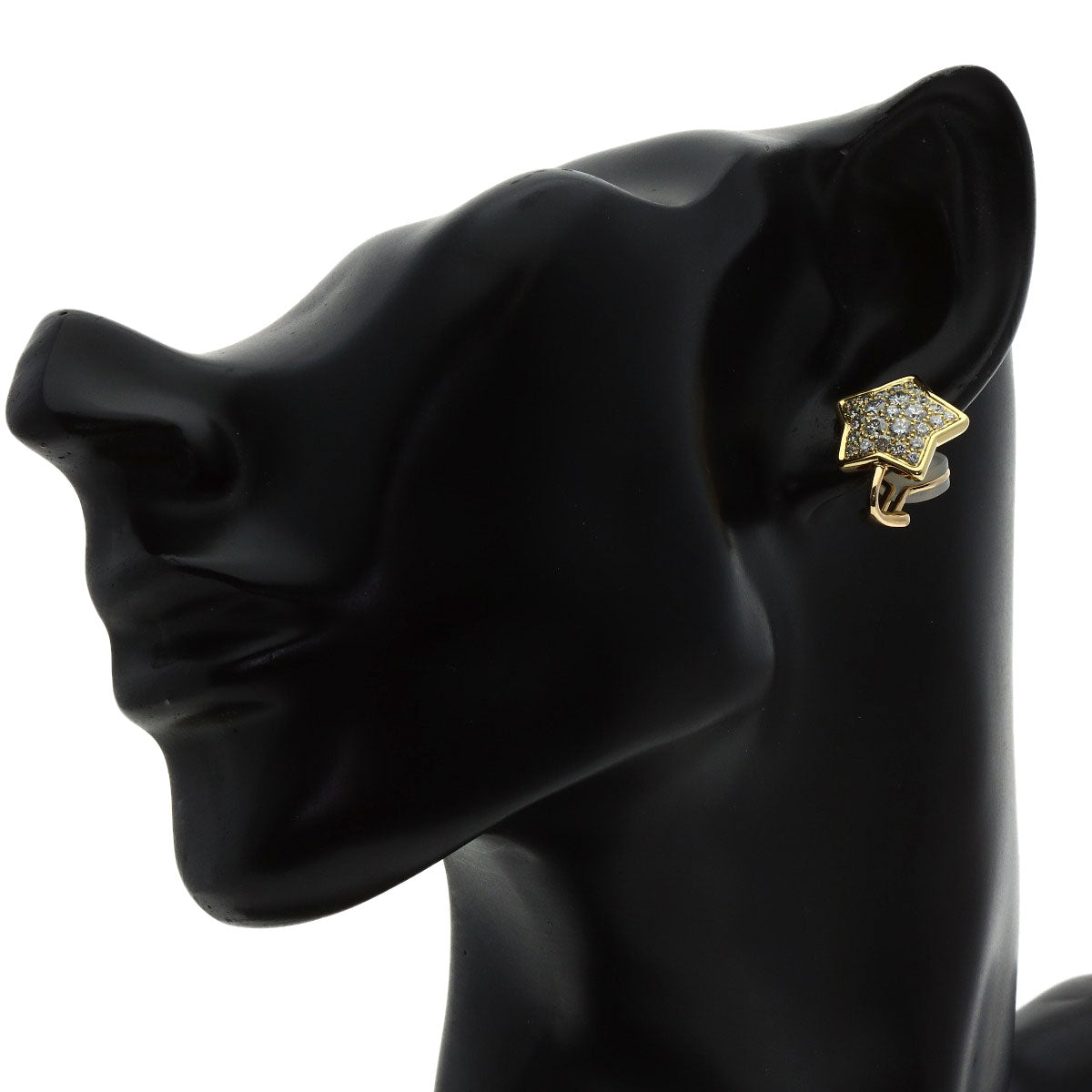 Gimel Moonstar diamond Earring K18 Yellow Gold Ladies [Used]