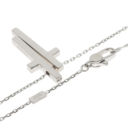 GUCCI Separate Cross Diamond Necklace K18 White Gold Ladies [Used]