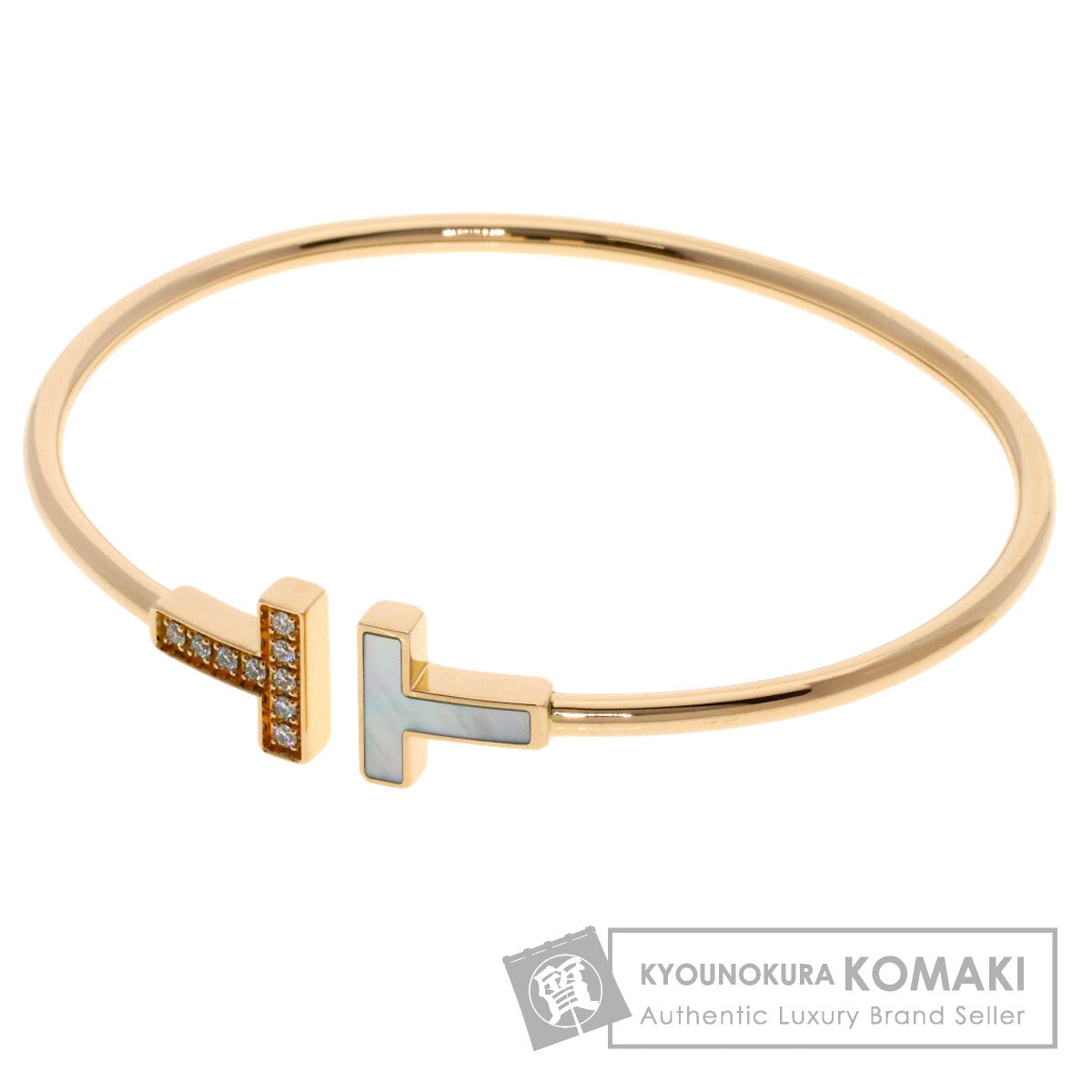 TIFFANY&Co. TWire Shell Diamond Bracelet K18 Pink Gold Ladies [Used]