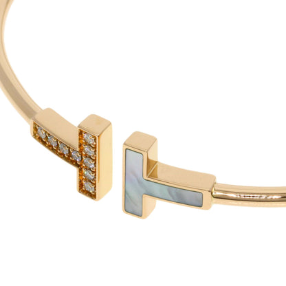 TIFFANY&Co. TWire Shell Diamond Bracelet K18 Pink Gold Ladies [Used]