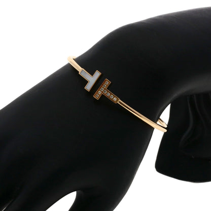 TIFFANY&Co. TWire Shell Diamond Bracelet K18 Pink Gold Ladies [Used]