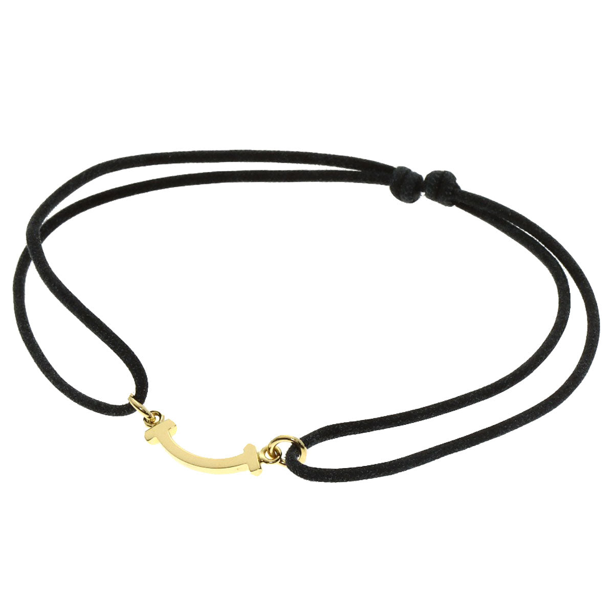 TIFFANY&Co. T Smile Cotton Bracelet K18 Yellow Gold Ladies [Used]
