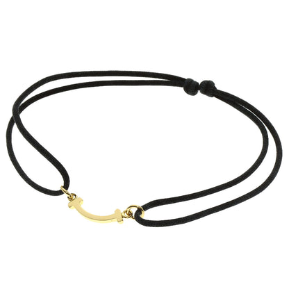 TIFFANY&Co. T Smile Cotton Bracelet K18 Yellow Gold Ladies [Used]