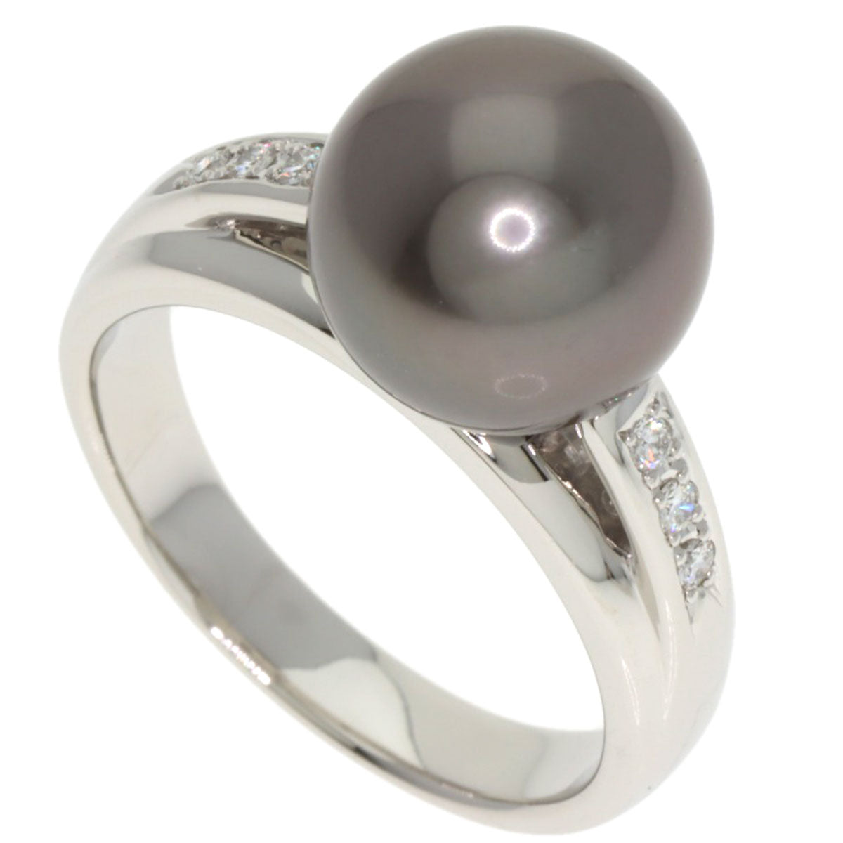 TASAKI Black Butterfly Pearl Pearl Diamond Ring Platinum PT900 Ladies [Used]