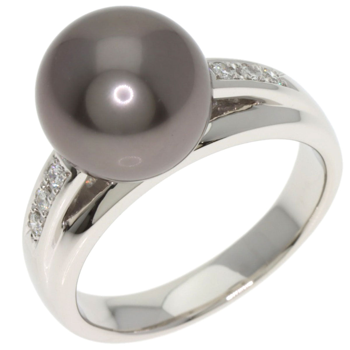 TASAKI Black Butterfly Pearl Pearl Diamond Ring Platinum PT900 Ladies [Used]
