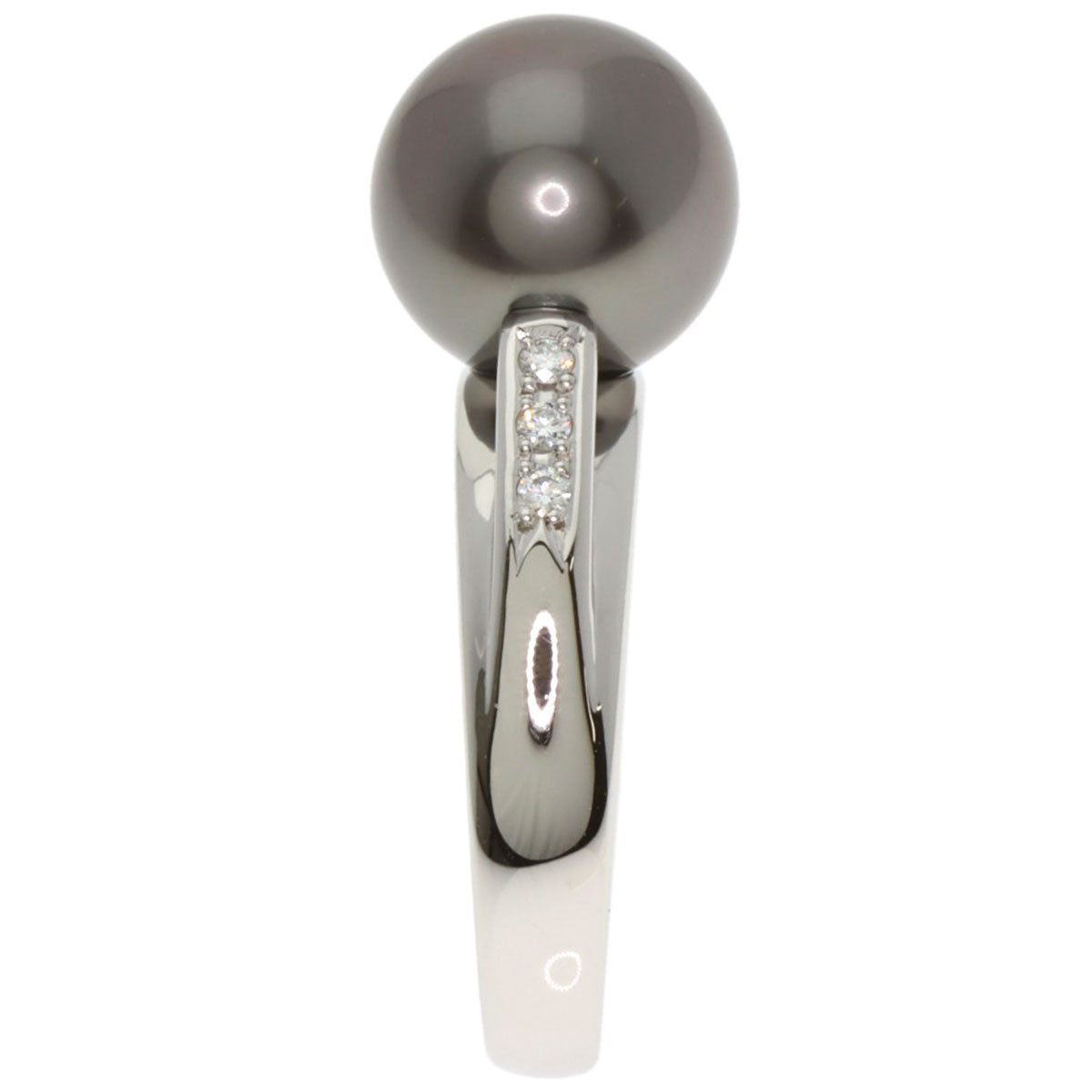 TASAKI Black Butterfly Pearl Pearl Diamond Ring Platinum PT900 Ladies [Used]