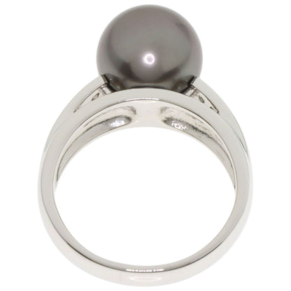 TASAKI Black Butterfly Pearl Pearl Diamond Ring Platinum PT900 Ladies [Used]